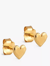 John Lewis ENAMEL Copenhagen Heart Stud Earrings Gold-Plated Sterling Silver 5mm- Buy online at McGrocer