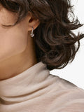 ENAMEL Copenhagen sterling silver hoop earrings with heart pendant, imported from the UK