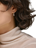ENAMEL Copenhagen sterling silver hoop earrings with heart pendant, imported from the UK