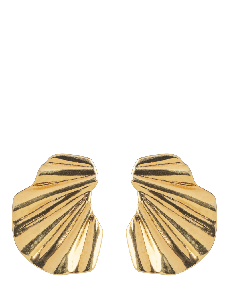 ENAMEL Copenhagen wave stud earrings gold plated - British product