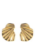 ENAMEL Copenhagen wave stud earrings gold plated - British product