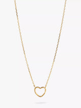 John Lewis ENAMEL Copenhagen Organic Heart Necklace Pendant, Gold, 40-45cm- Buy online at McGrocer