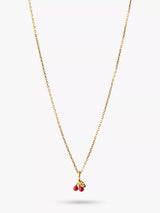John Lewis ENAMEL Copenhagen Cherry Necklace in Yellow Gold and Red- Buy online at McGrocer
