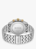 BOSS men's quartz bracelet strap watch in silver and green - British product
