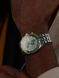 BOSS men's quartz bracelet strap watch in silver and green - British product