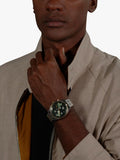 BOSS men's quartz bracelet strap watch in silver and green - British product