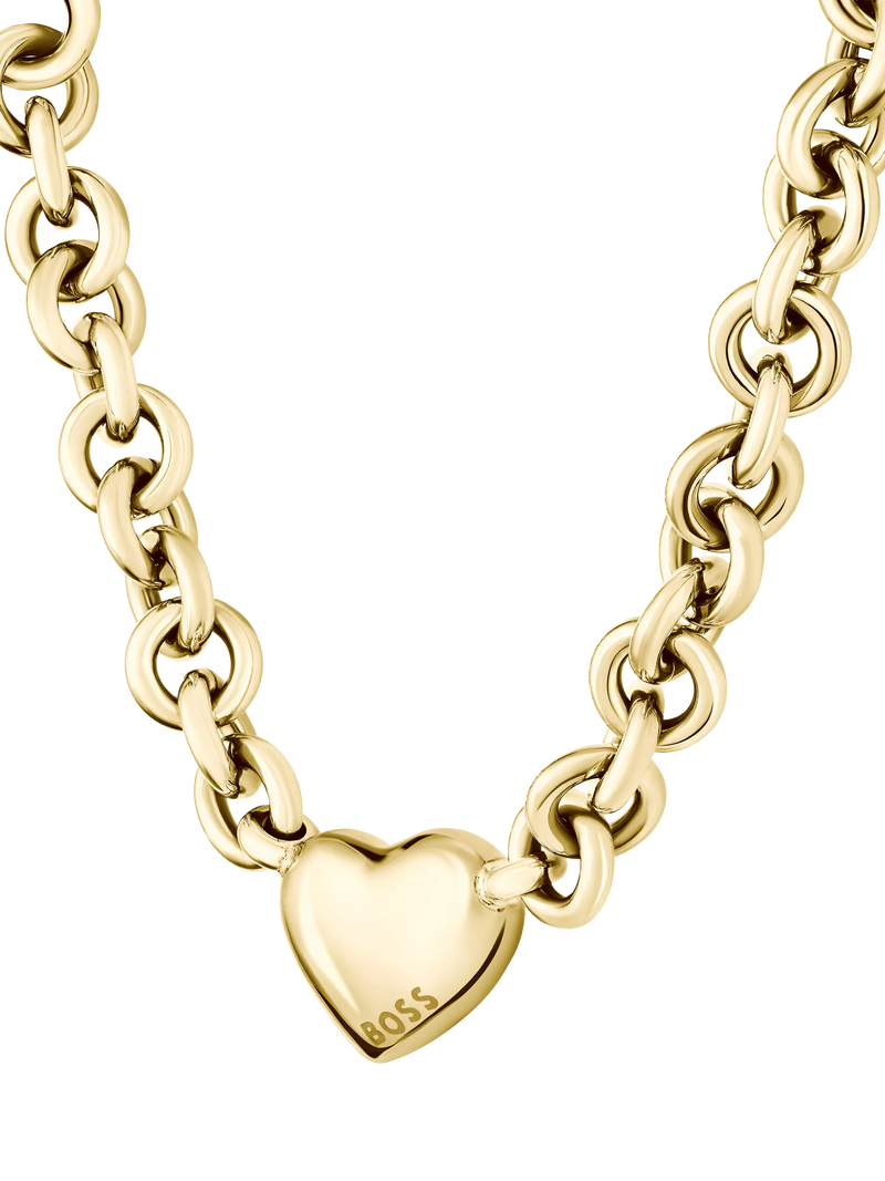 BOSS Honey Love heart pendant necklace gold, UK version