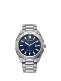 Citizen Eco-Drive octagonal watch blue dial silver bracelet - British product