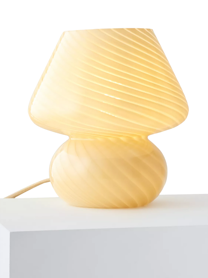 John Lewis glass mushroom table lamp, British brand