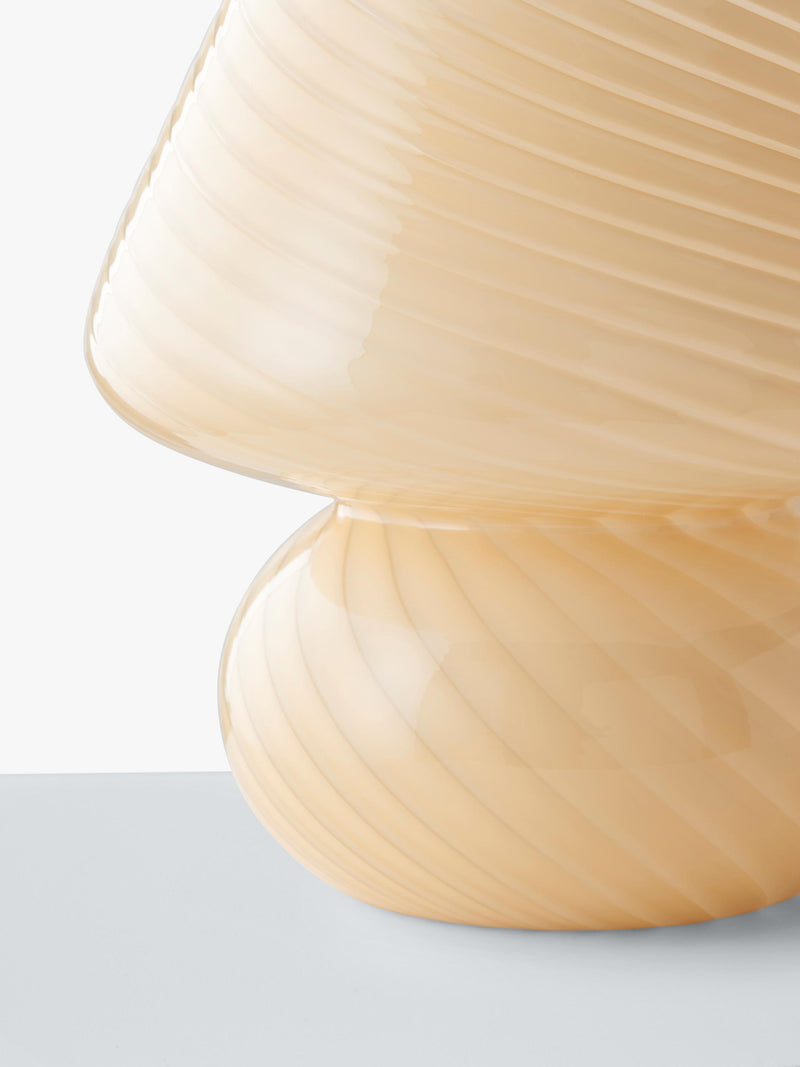John Lewis glass mushroom table lamp, British brand