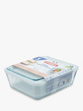Pyrex 3-piece borosilicate glass dish set with lids, imported from the UK