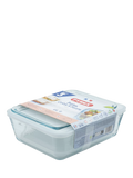 Pyrex 3-piece borosilicate glass dish set with lids, imported from the UK