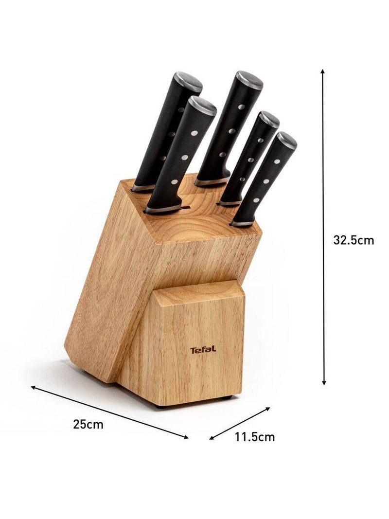 Tefal Ice Force knife block set 5 piece - British product