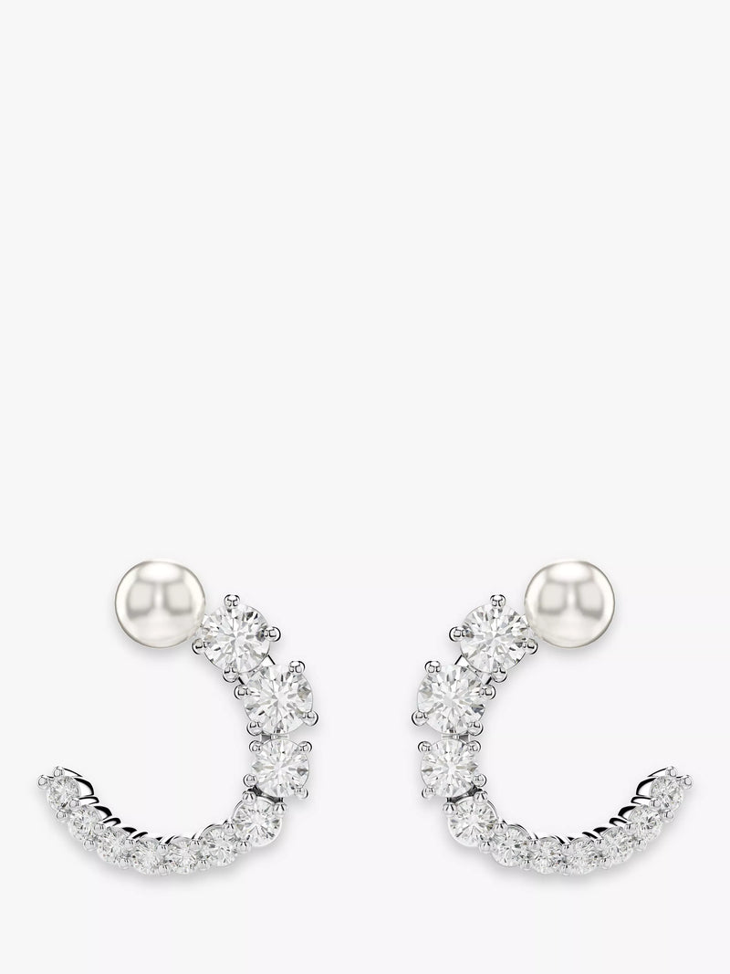 Swarovski Matrix hoop earrings with silver tone, imported from the UK
