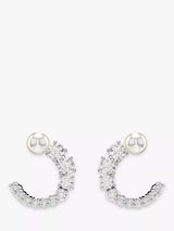 John Lewis Swarovski Matrix Hoop Earrings Silver- Buy online at McGrocer