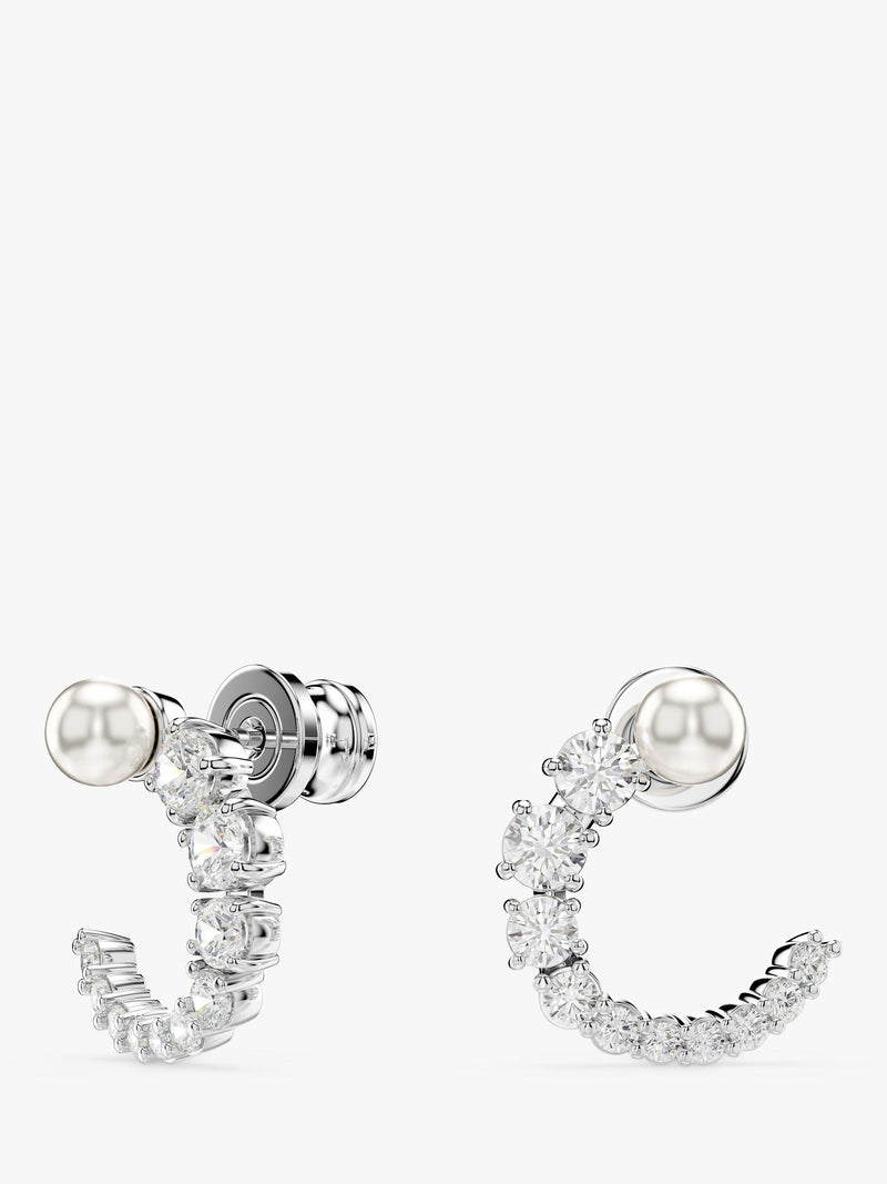 Swarovski Matrix hoop earrings with silver tone, imported from the UK