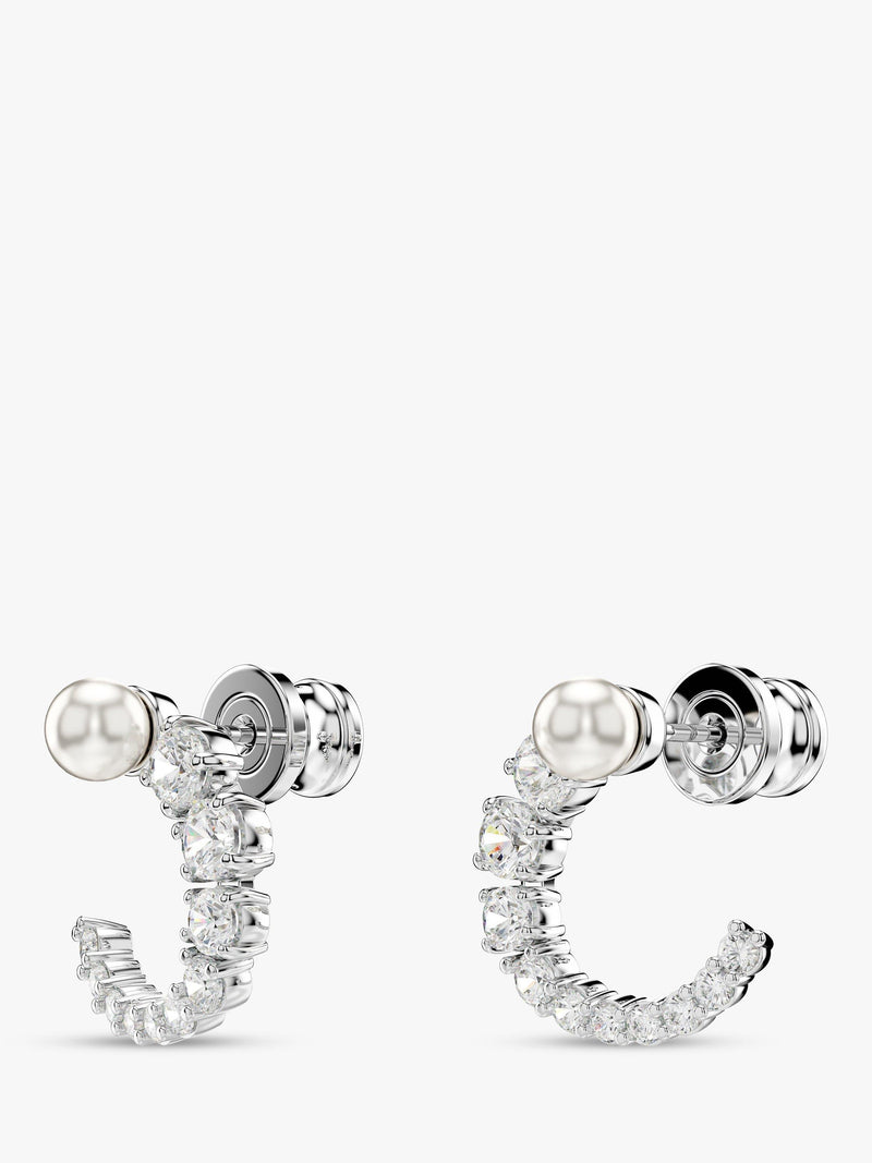 Swarovski Matrix hoop earrings with silver tone, imported from the UK