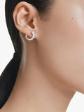 Swarovski Matrix hoop earrings with silver tone, imported from the UK