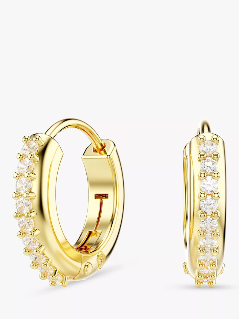 Swarovski mini hoop earrings gold (British brand)