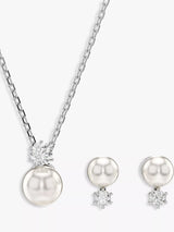 John Lewis Swarovski Matrix Earrings & Pendant Necklace Set, White- Buy online at McGrocer