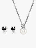 Swarovski Matrix earrings and pendant necklace set white - British product