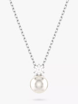 John Lewis Swarovski Matrix Crystal Pearl Pendant Necklace Silver/White- Buy online at McGrocer