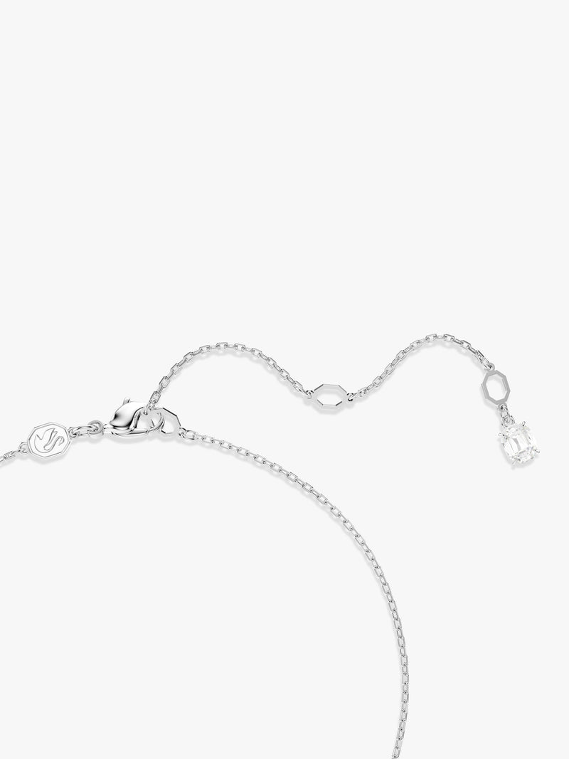 Swarovski Matrix crystal pearl pendant necklace silver white (British brand)
