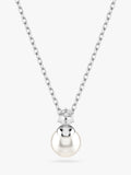 Swarovski Matrix crystal pearl pendant necklace silver white (British brand)