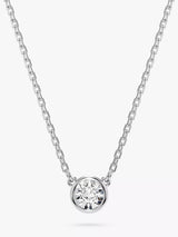 John Lewis Swarovski Imber Round Cut Pendant Necklace, Shiny Rhodium- Buy online at McGrocer