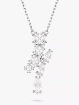 John Lewis Swarovski Matrix Mixed Cut Cubic Zirconia Pendant Necklace Silver- Buy online at McGrocer