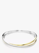 John Lewis Swarovski Hyperbola Two Tone Bangle Bracelet, Silver/Multi, 17.3cm- Buy online at McGrocer