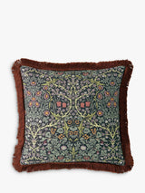 John Lewis William Morris At Home Blackthorn Square Scatter Cushion, Midnight, 50x50cm- Buy online at McGrocer