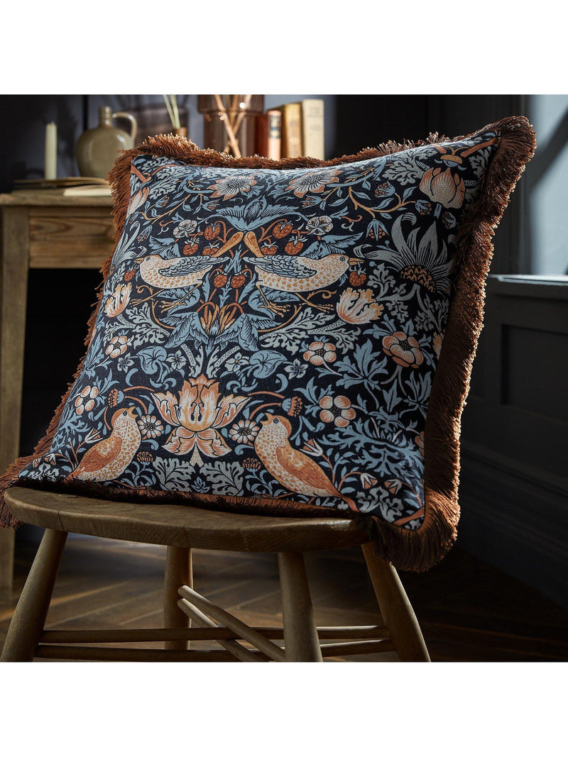 William Morris At Home Strawberry Thief square cushion 50cm (British brand)
