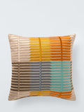 John Lewis square cushion with textured striped design and feather filling, UK version