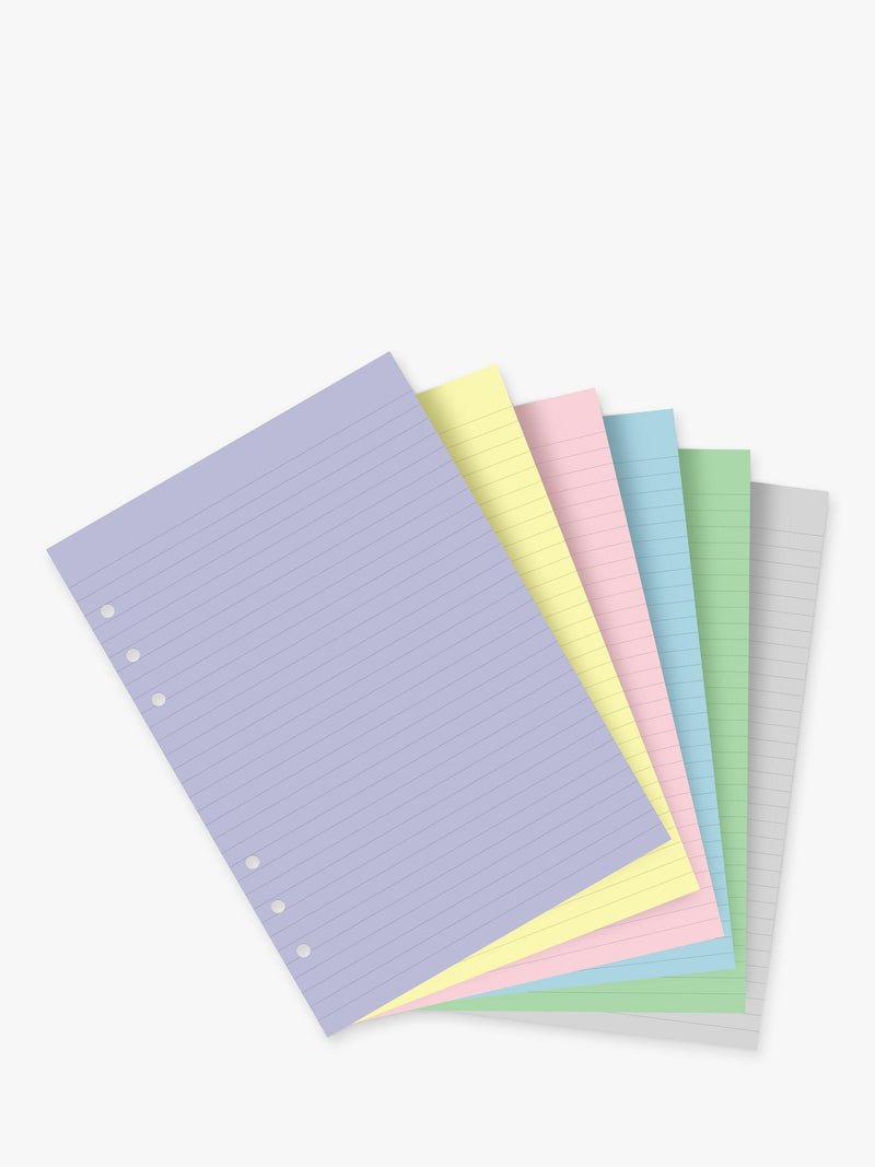Filofax A5 pastel ruled paper organiser insert (British brand)
