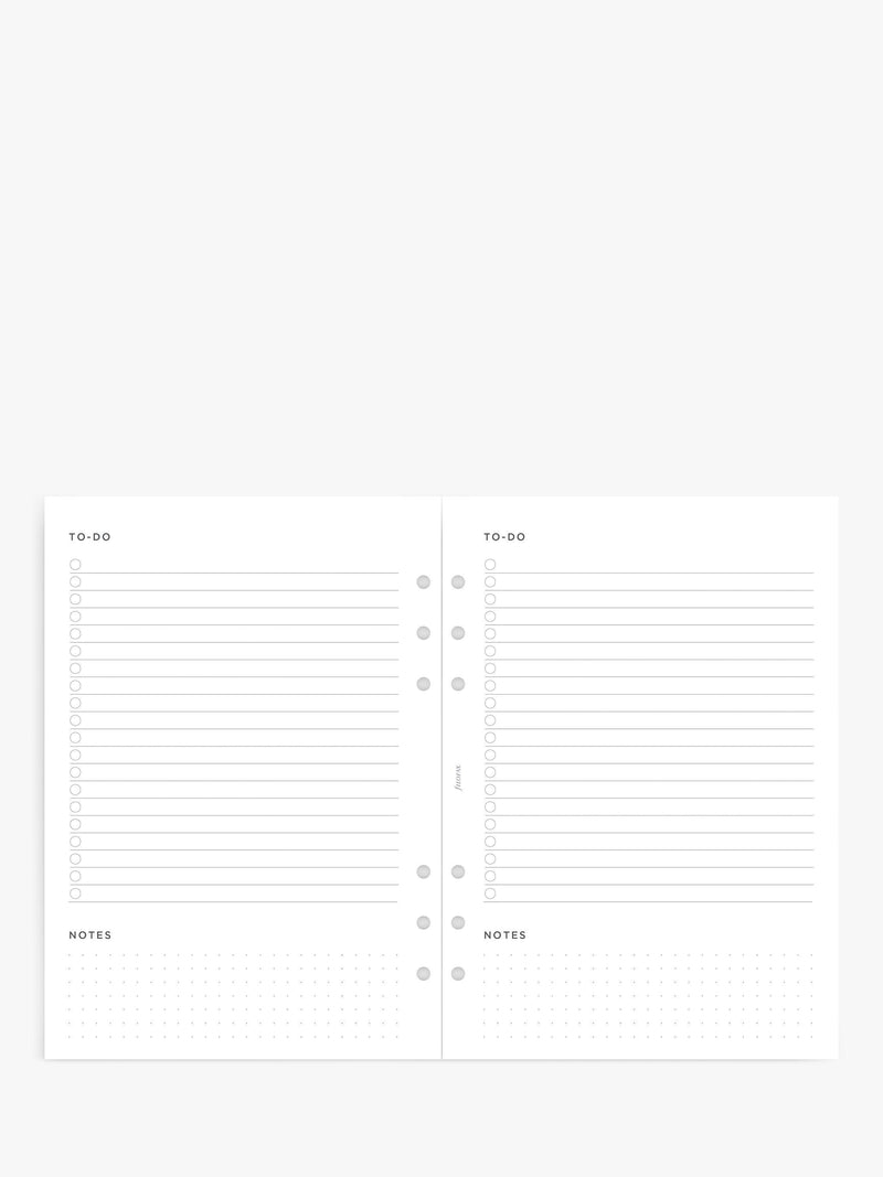 Filofax A5 Minimal To Do Personal Organiser Insert with 56 Sheets - British product