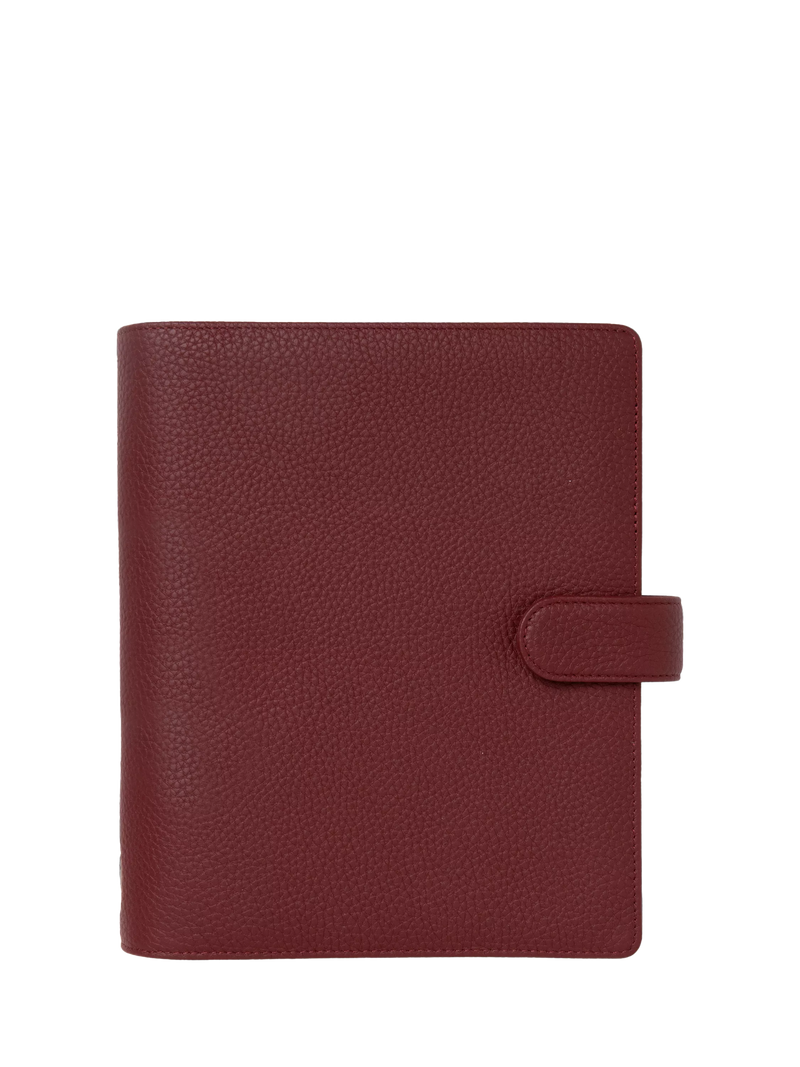 Filofax A5 Norfolk leather personal organiser currant, imported from the UK
