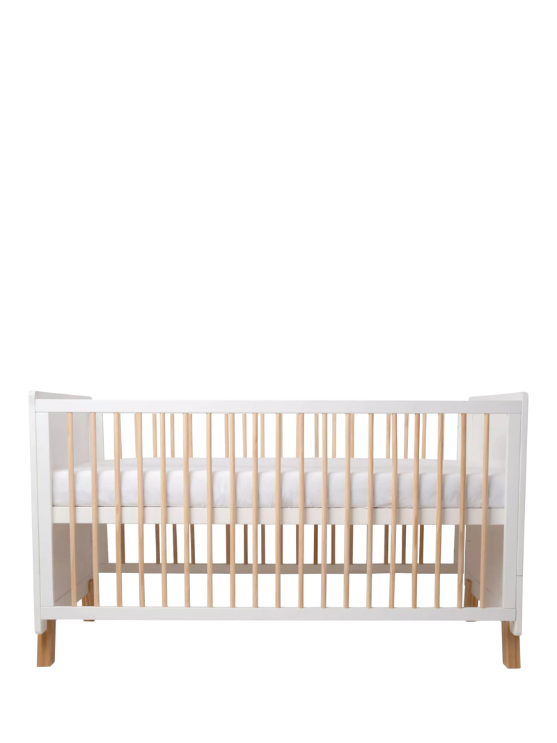 Clair de Lune adjustable cot bed white and natural - British product