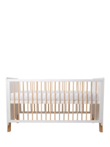 John Lewis Adjustable Height Cot Bed for Babies from Birth to 3 Years, White and Natural- Buy online at McGrocer