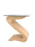 Tom Schneider Serpent lamp table oak glass top 60x60cm - British product