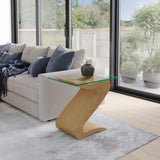 Tom Schneider Serpent lamp table oak glass top 60x60cm - British product