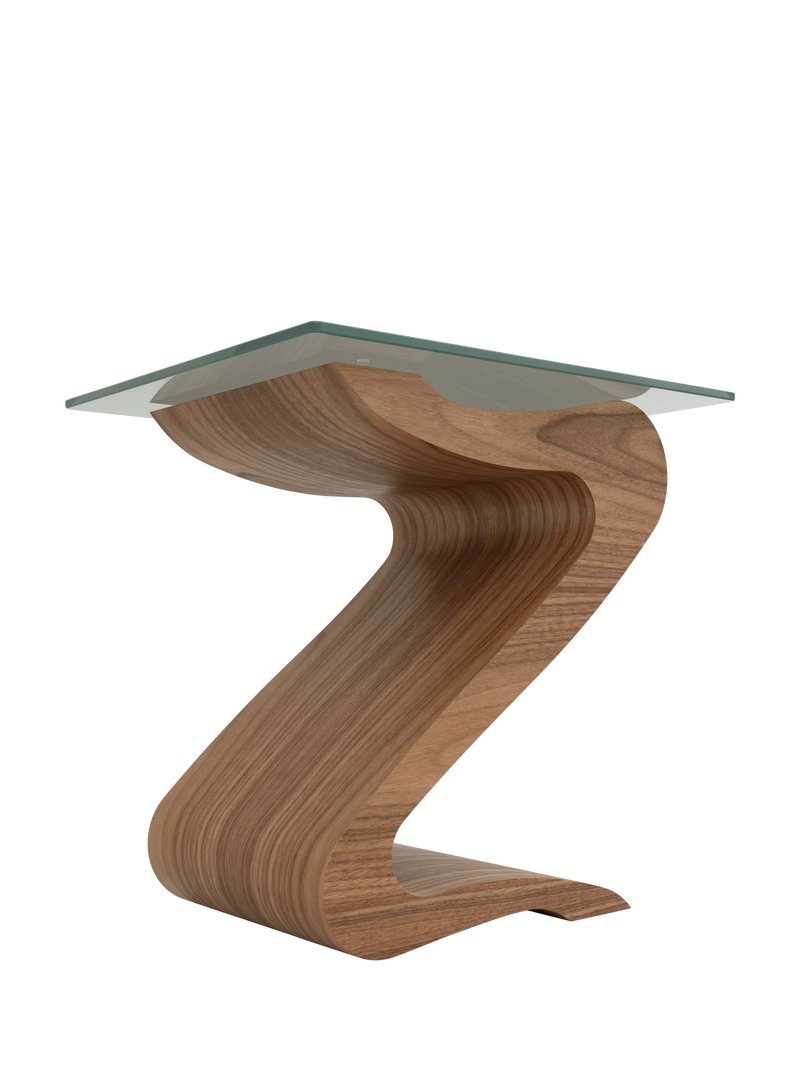 Tom Schneider Serpent Lamp Table, Walnut