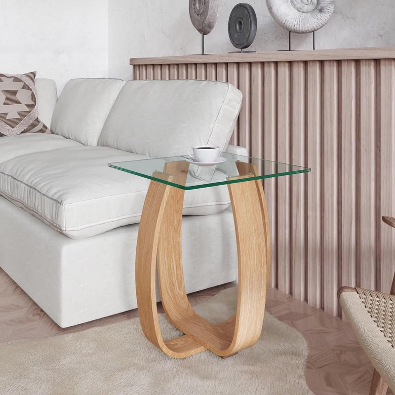 Tom Schneider Tulip side table in natural oak - British brand