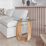 Tom Schneider Tulip side table in natural oak - British brand