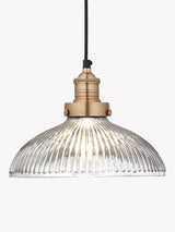 John Lewis Industville Brooklyn Glass Dome Pendant Ceiling Light, 30cm- Buy online at McGrocer