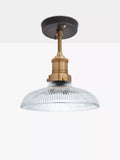Industville glass dome flush ceiling light 25cm drop, imported from the UK