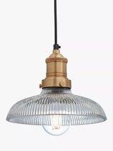 John Lewis Industville Brooklyn Glass Dome Pendant Ceiling Light 20cm- Buy online at McGrocer