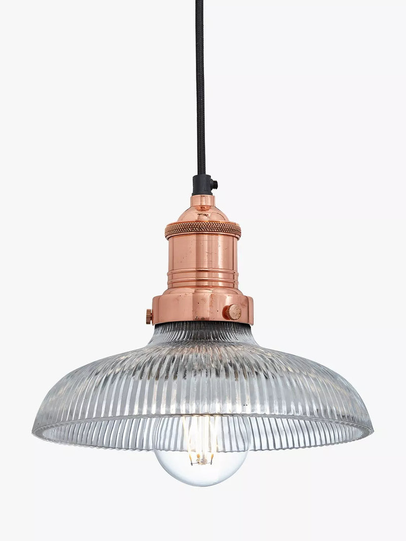 Industville Brooklyn Glass Dome Pendant Ceiling Light 20cm