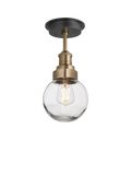 Industville Brooklyn Outdoor/Bathroom Flush Mount Glass Globe Ceiling Light