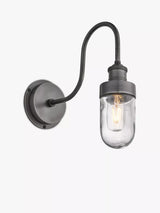 John Lewis Industville Swan Neck Glass Tube Outdoor/Bathroom Wall Light- Buy online at McGrocer
